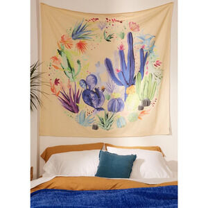Urban Outfitters UO Home Tapestry Cactus Terrarium Southwestern Wall Decor 60x60